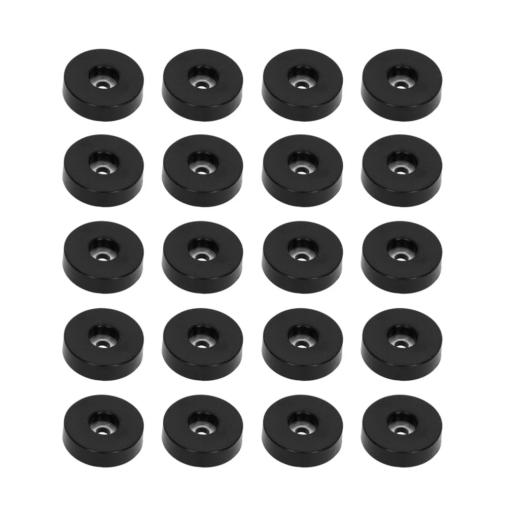 Adam Hall Hardware 4906 S M20AH - Set 20 x Gummifuß 38mm x 10mm im Beutel, Schwarz, rutschhemmend