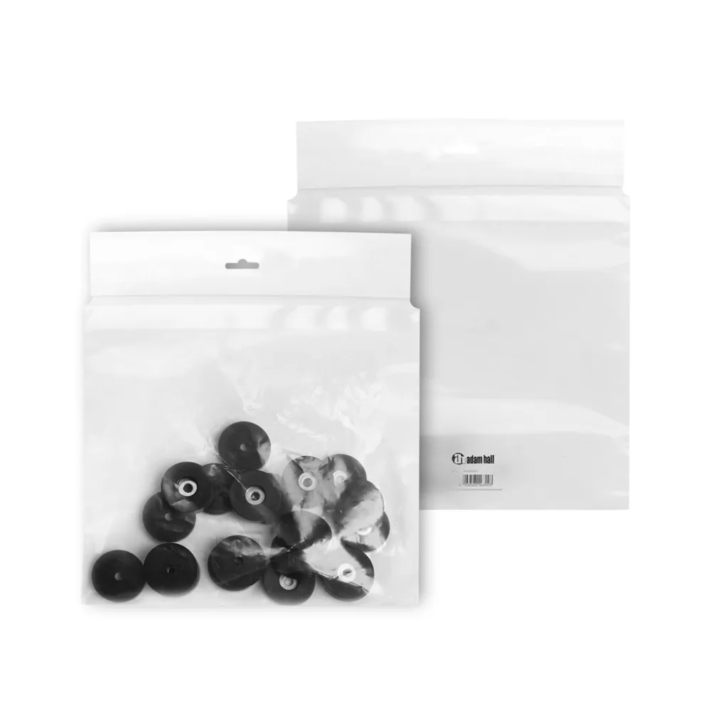Adam Hall Hardware 4906 S M20AH - Set 20 x Gummifuß 38mm x 10mm im Beutel, Schwarz, rutschhemmend