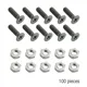 Adam Hall 19" Parts 5420 BLK M100 AH - 100er Set Kreuzschlitzschraube M3 x 10 schwarz mit Mutter für XLR Buchsen im Beutel