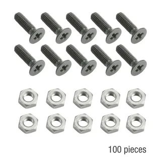 Adam Hall 19" Parts 5420 BLK M100 AH - 100er Set Kreuzschlitzschraube M3 x 10 schwarz mit Mutter für XLR Buchsen im Beutel