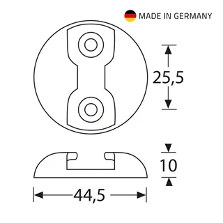 Adam Hall Hardware 5725 B - Ösenbefestigungsscheibe. Alu-Zurrpunkt, Schwarz