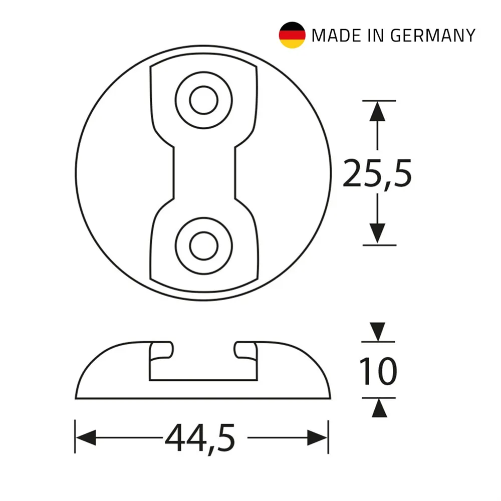 Adam Hall Hardware 5725 B - Ösenbefestigungsscheibe. Alu-Zurrpunkt, Schwarz