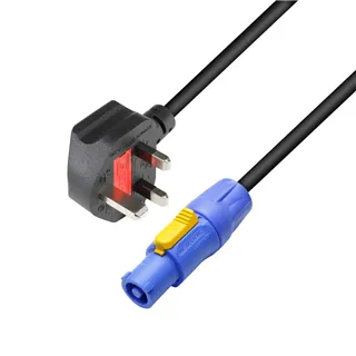 Adam Hall Cables 5 STAR PCON 0150 GB - Netzkabel | Neutrik powerCON® x BS1363/A | 1,5 m