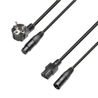 Adam Hall Cables 3 STAR H C13 A 0500 - Hybridkabel | Netz & Audio | Kaltgeräteleitung & XLR  | 5 m