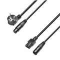 Adam Hall Cables 3 STAR H C13 A 1000 - Hybridkabel | Netz & Audio | Kaltgeräteleitung & XLR | 10 m