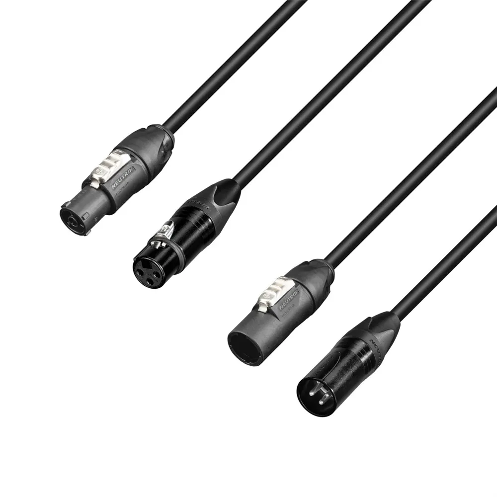 Adam Hall Cables 5 STAR H TCON D 0500 - Hybridkabel | Netz & DMX | Neutrik® XLR 3-Pol x TRUE1® | 5 m