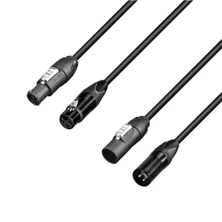 Adam Hall Cables 5 STAR H TCON D 1000 - Hybridkabel | Netz &  DMX | Neutrik® XLR 3-Pol x TRUE1® | 10 m