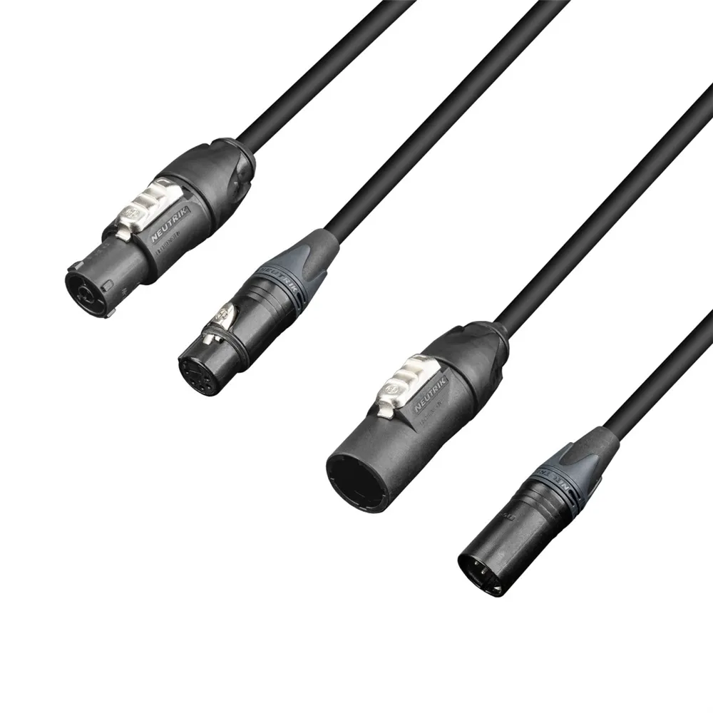 Adam Hall Cables 5 STAR H TCON 5D 0500 - Hybridkabel | Netz & DMX | Neutrik® XLR 5-Pol x TRUE1® | 5 m