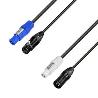 Adam Hall Cables 8101 PSDT 0500 N - Hybridkabel DMX Neutrik® 3-Pol XLR x  powerCON® | 5 m