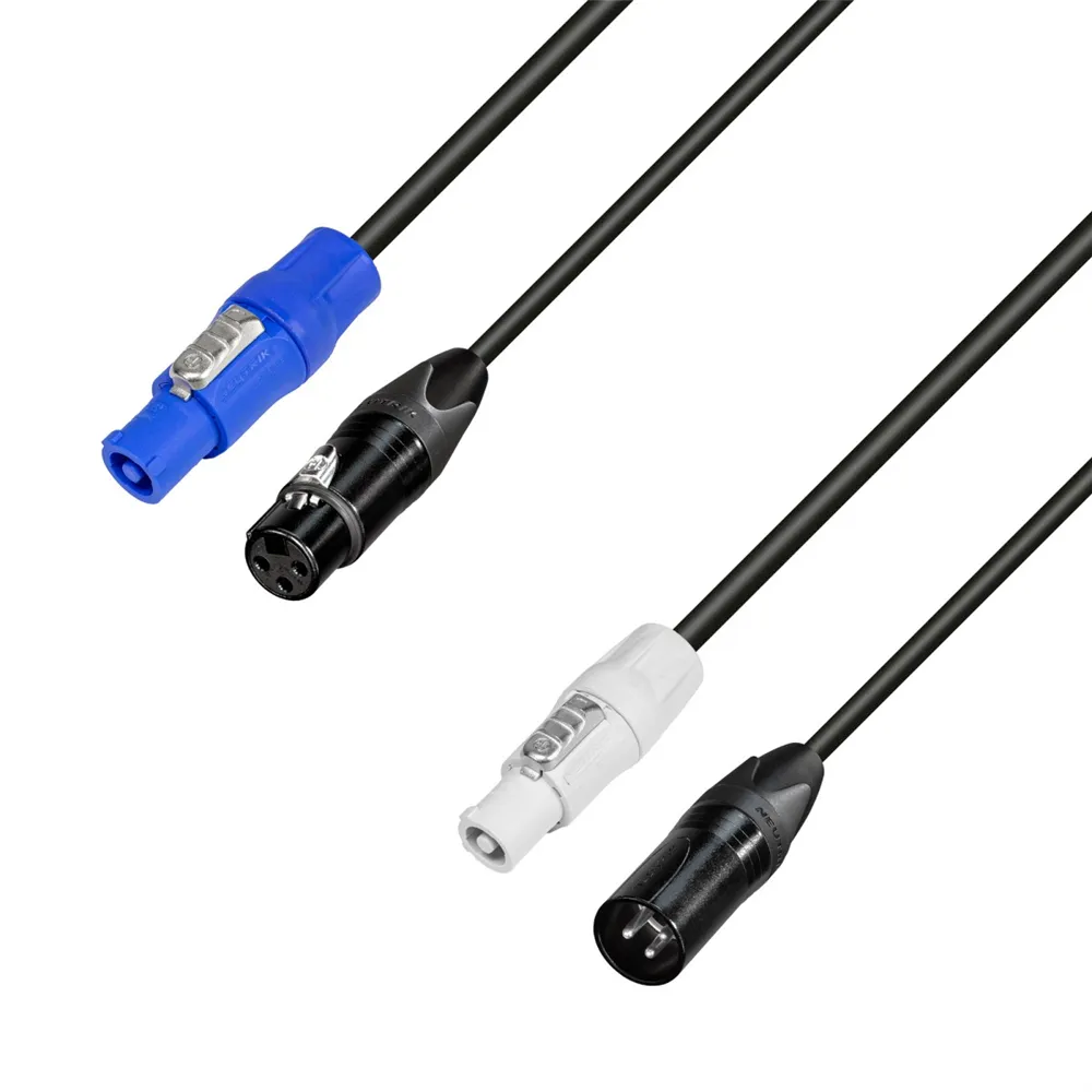 Adam Hall Cables 8101 PSDT 0500 N - Hybridkabel DMX Neutrik® 3-Pol XLR x  powerCON® | 5 m