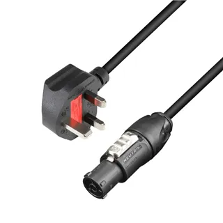 Adam Hall Cables 5 STAR TCON 0150 GB - Netzkabel | Neutrik TRUE1® x BS1363/A mit Titanex® Leitung | 1,5 m