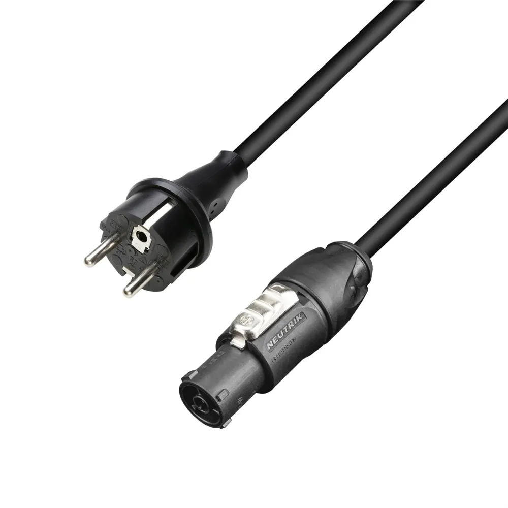Adam Hall Cables 5 STAR TCON 0300 - Netzkabel | Neutrik TRUE1® x CEE 7/7 mit Titanex® Leitung | 3 m