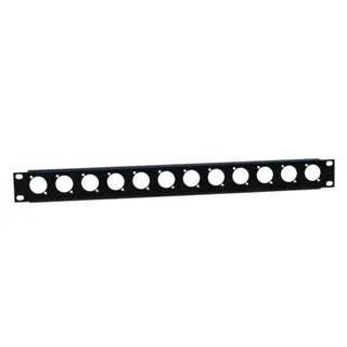 Adam Hall 19" Parts 872215 - 19" U-Rackblende 1 HE mit Zugentlastung für 12 Buchsen