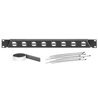 Adam Hall 19" Parts 872230 - 19" gewinkelte Rackblende für 8x D-TYPE Buchsen