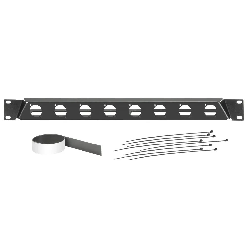 Adam Hall 19" Parts 872230 - 19" gewinkelte Rackblende für 8x D-TYPE Buchsen