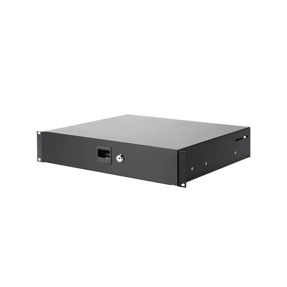 Adam Hall 19" Parts 87402 STANDARD 2 - 19" 2HE Rackschublade mit Schloss | Stahl