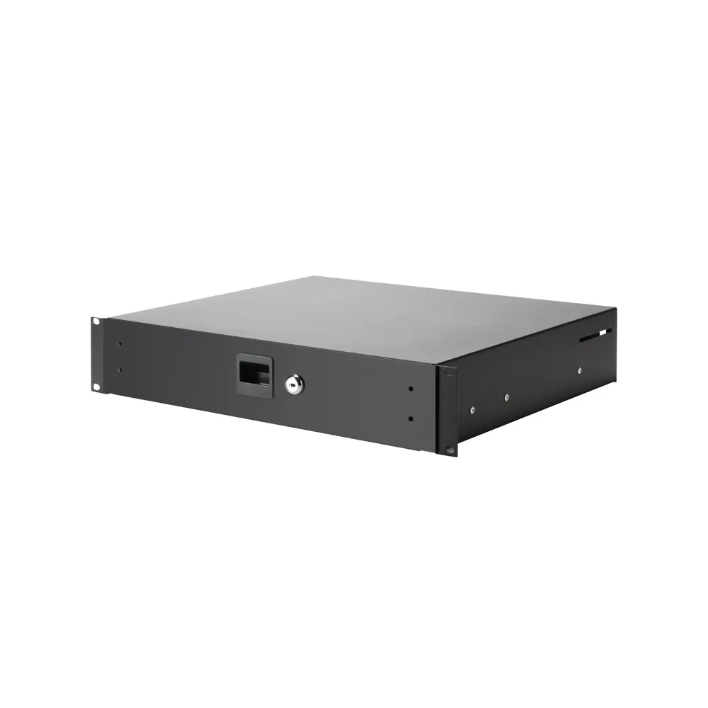Adam Hall 19" Parts 87402 ALU 2 - 19" 2HE Rackschublade mit Schloss | Aluminium