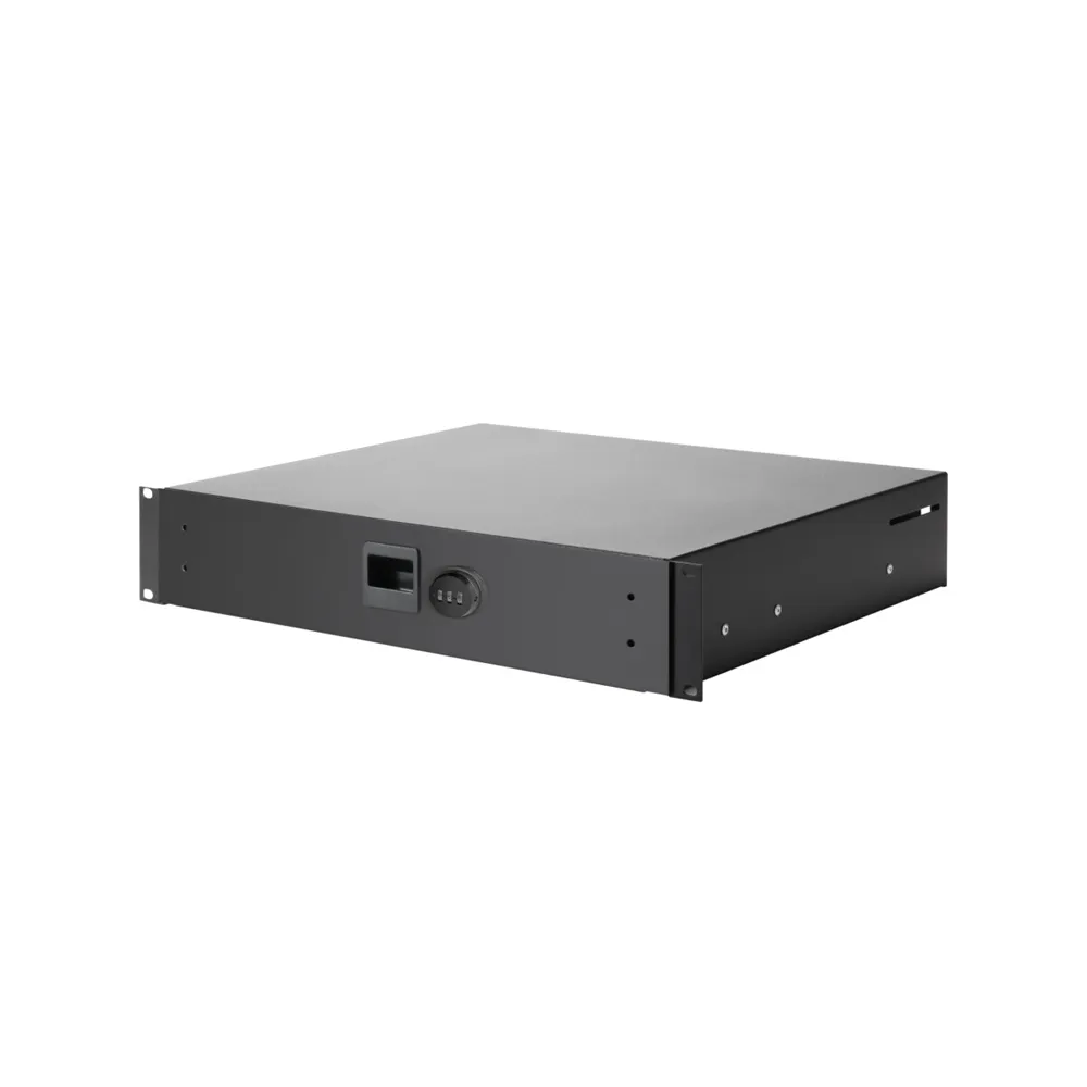 Adam Hall 19" Parts 87402 ALU COMBILOCK 2 - 19" 2HE Rackschublade mit Zahlenschloss | Aluminium