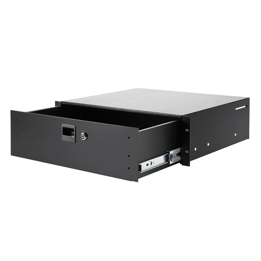 Adam Hall 19" Parts 87403 ALU 3 - 19" 3HE Rackschublade mit Schloss | Aluminium