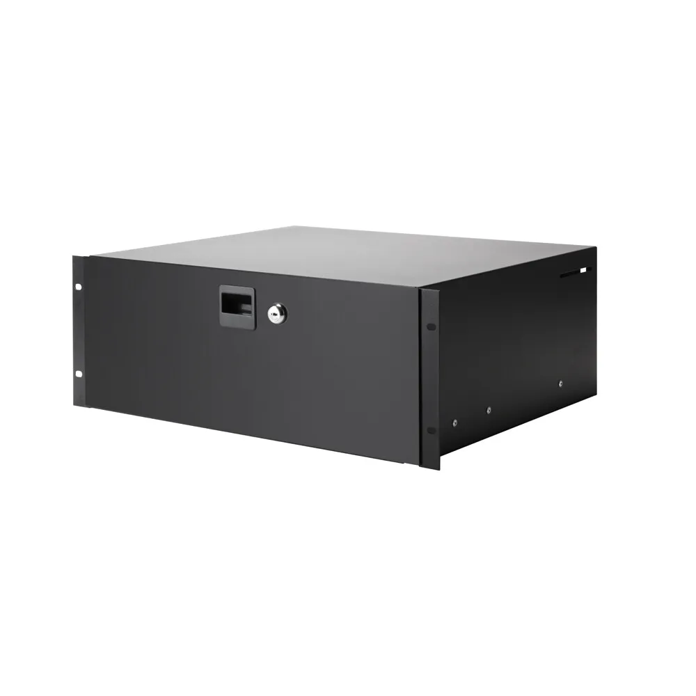 Adam Hall 19" Parts 87404 STANDARD 4 - 19" 4HE Rackschublade mit Schloss | Stahl