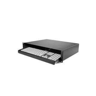 Adam Hall 19" Parts 87412 KEYBOARD - 19" 2HE Rackschublade mit Tastaturauszug | Stahl