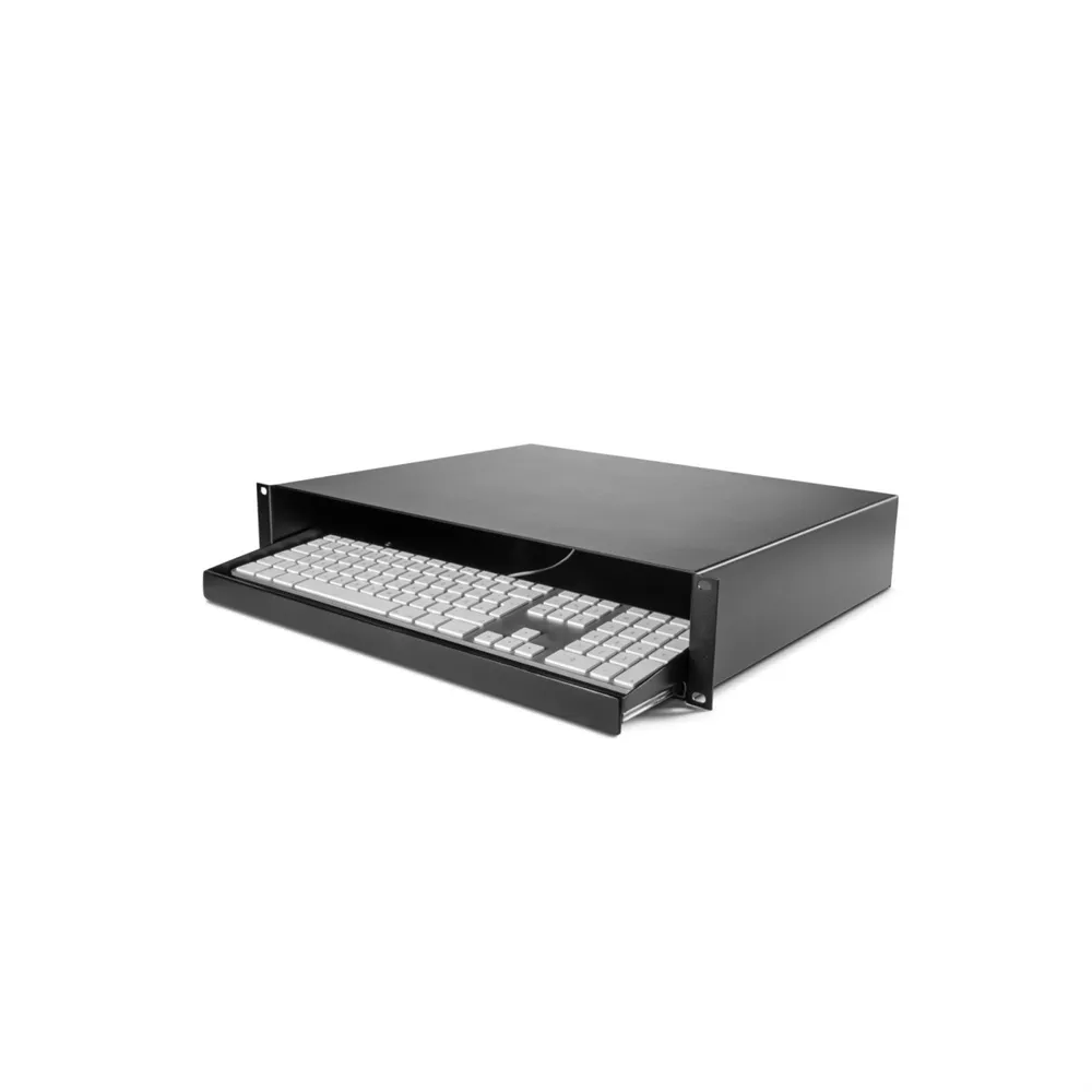 Adam Hall 19" Parts 87412 KEYBOARD - 19" 2HE Rackschublade mit Tastaturauszug | Stahl