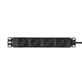 Adam Hall Cables 87470 - Montierbarer Stromverteiler 1HE 4-Fach