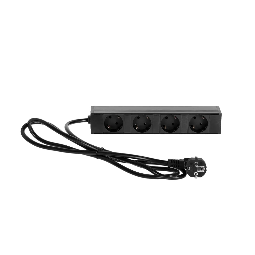 Adam Hall Cables 87470 - Montierbarer Stromverteiler 1HE 4-Fach