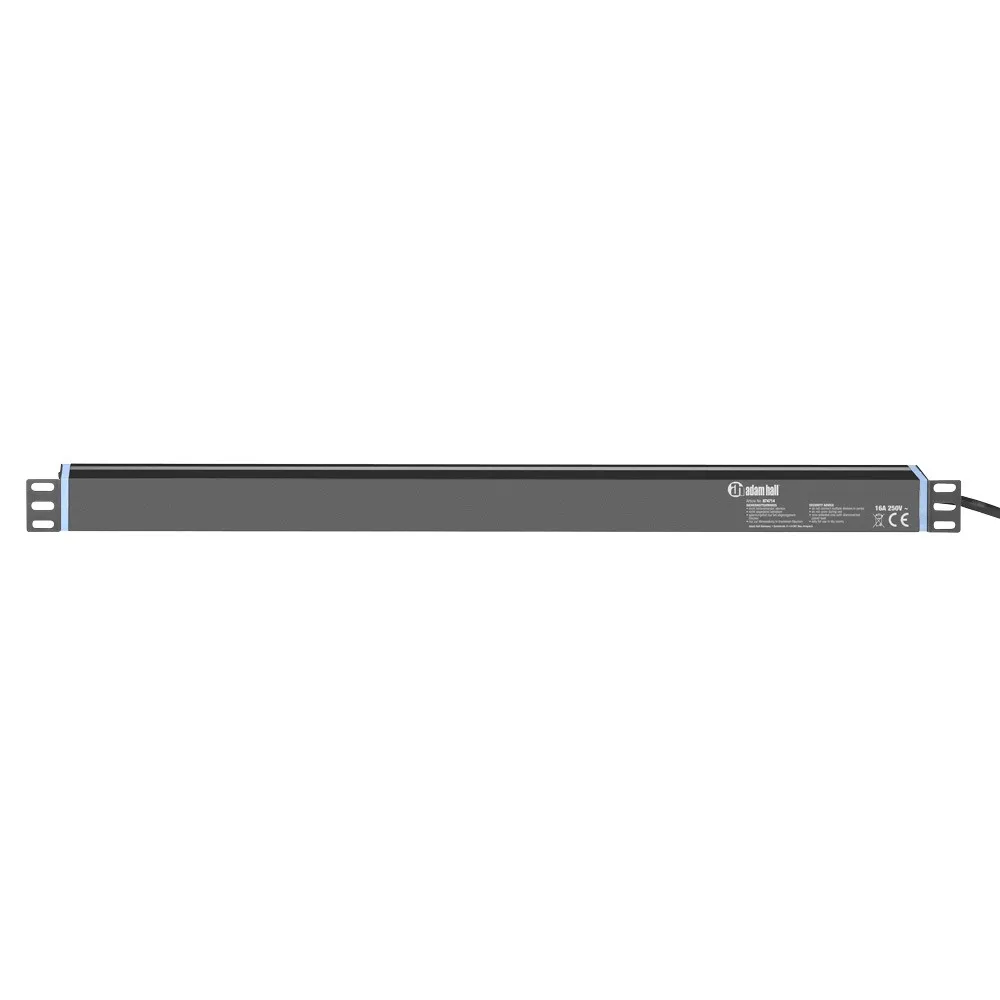 Adam Hall Cables 874714 - Montierbarer Stromverteiler 1HE 12-Fach mit zwei C13 Kaltgerätebuchsen