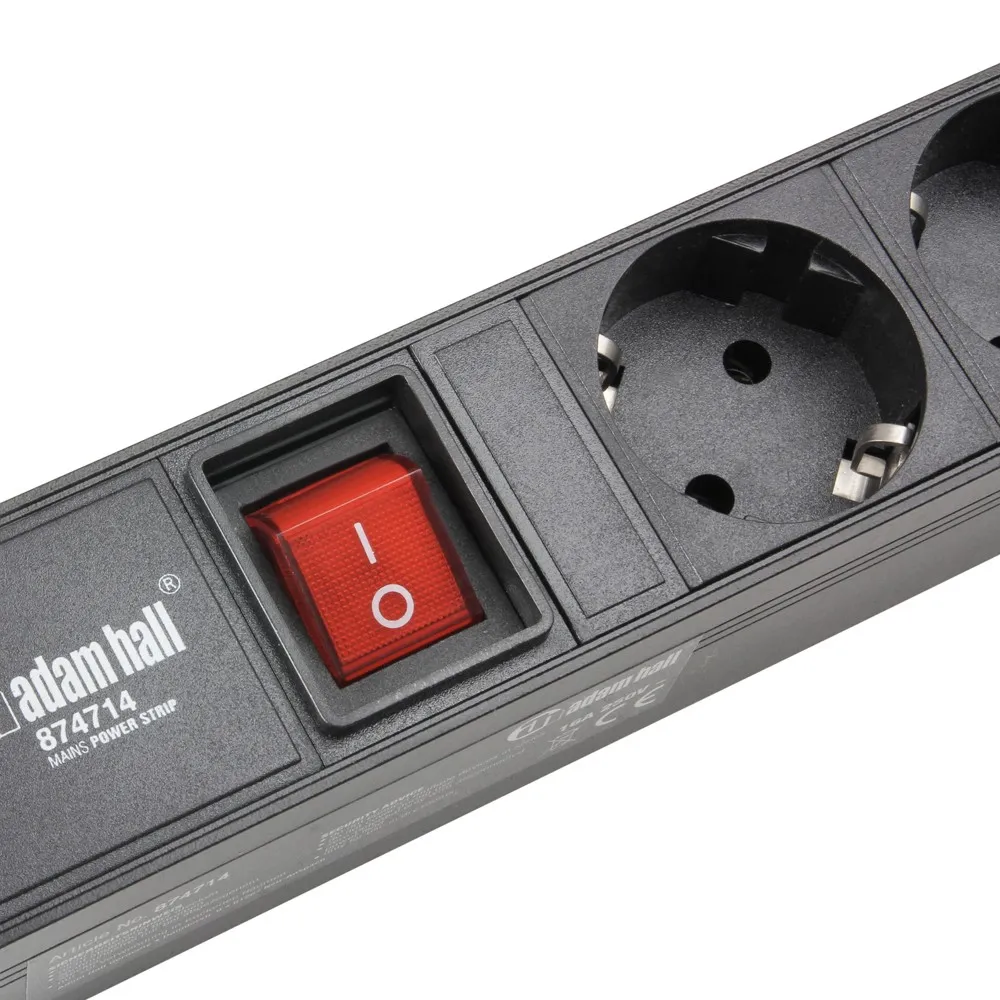 Adam Hall Cables 874714 - Montierbarer Stromverteiler 1HE 12-Fach mit zwei C13 Kaltgerätebuchsen