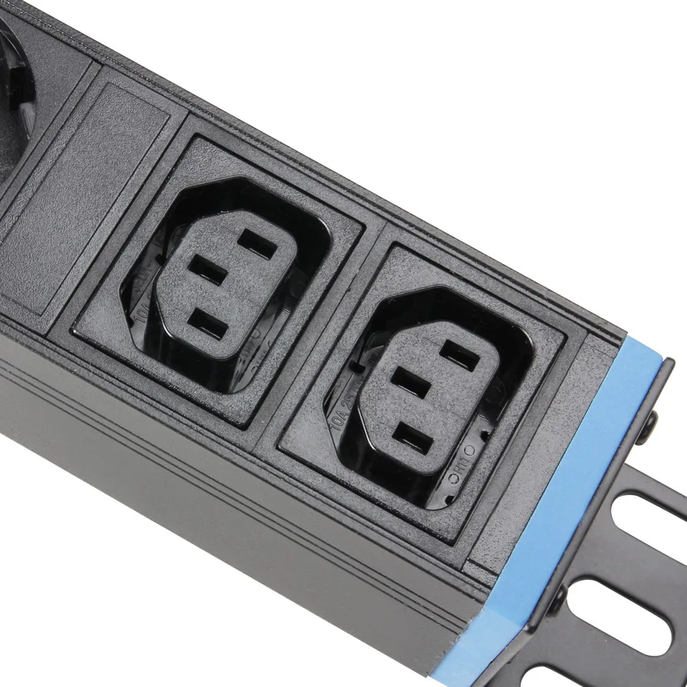 Adam Hall Cables 874714 - Montierbarer Stromverteiler 1HE 12-Fach mit zwei C13 Kaltgerätebuchsen