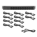 Adam Hall Cables 87471 IEC - 19" Stromverteiler 1HE 10-Fach mit C13 Kaltgerätebuchsen