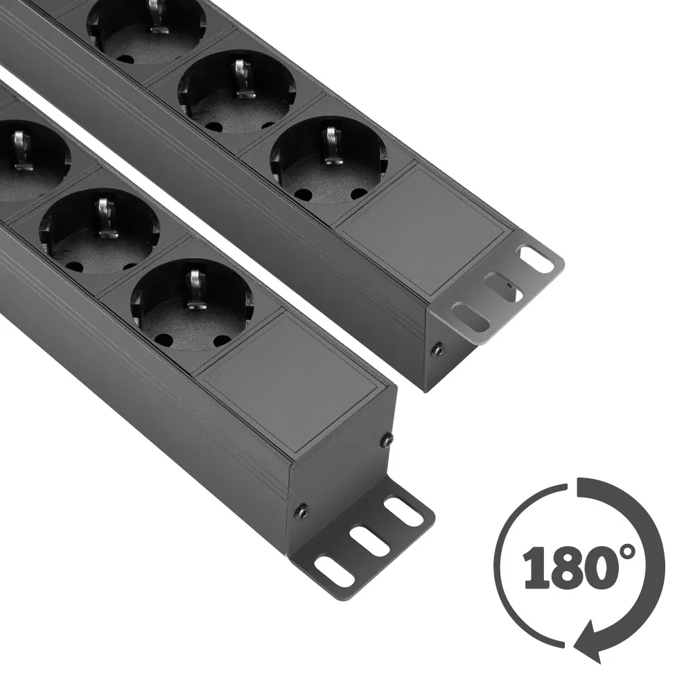 Adam Hall Cables 87471 T - 19" Stromverteiler 1HE 8-Fach mit IP65 Stromzuleitung