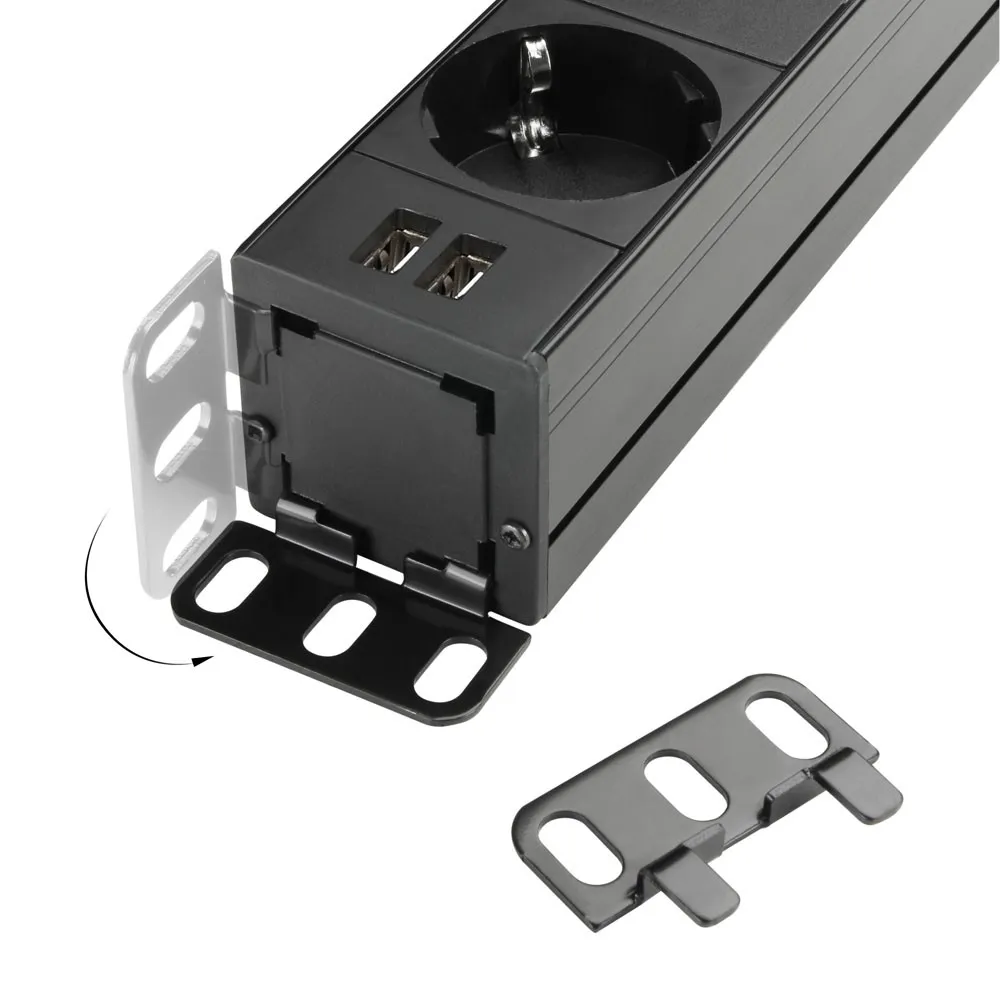 Adam Hall Cables 87471 USB - 19" Stromverteiler 1HE 8-Fach mit Schalter & 2 x USB
