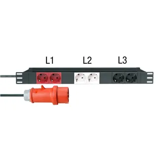 Adam Hall Cables 87473 - 19" Stromverteiler 1HE 6-Fach mit 3 Stromkreisen