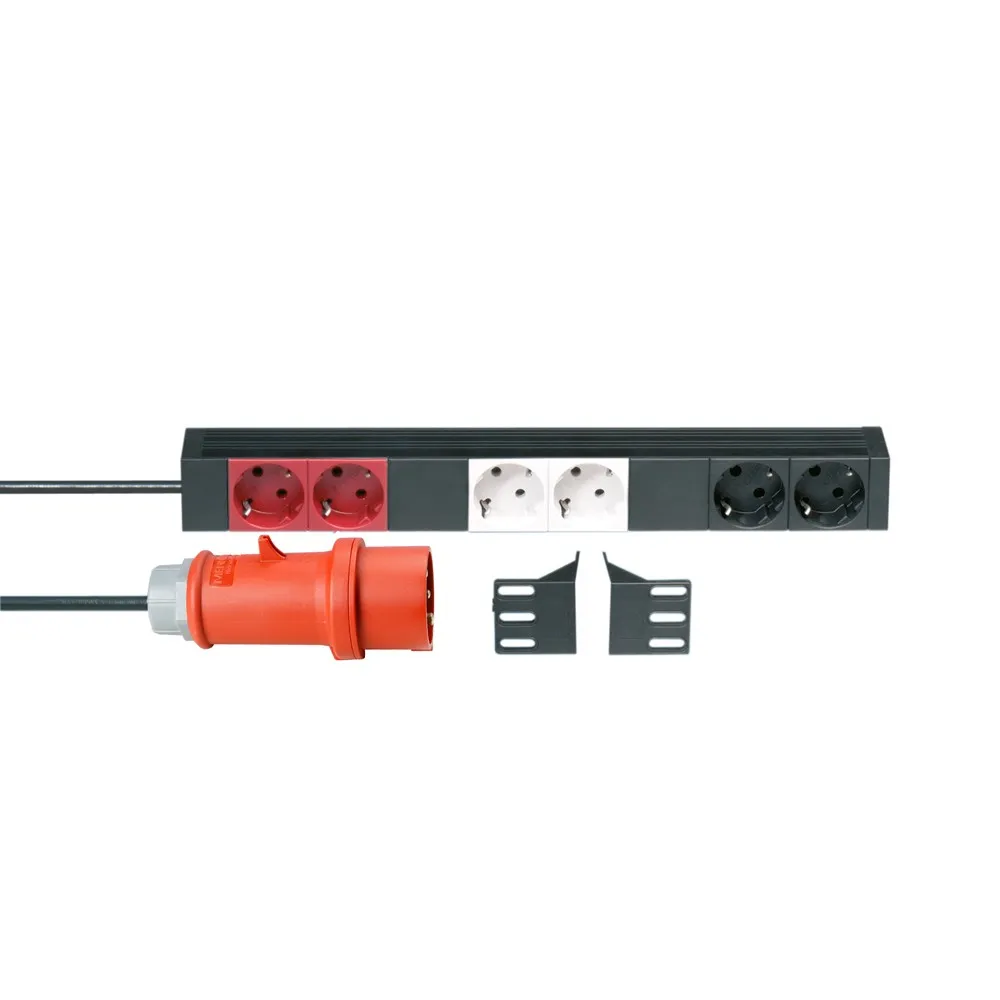 Adam Hall Cables 87473 - 19" Stromverteiler 1HE 6-Fach mit 3 Stromkreisen