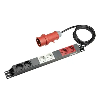 Adam Hall Cables 87473 - 19" Stromverteiler 1HE 6-Fach mit 3 Stromkreisen