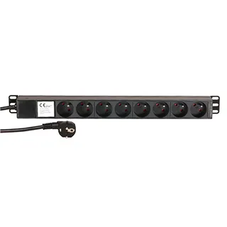 Adam Hall Cables 87478 - 19" Stromverteiler 1HE 8-Fach mit französischer Norm