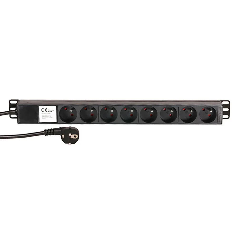 Adam Hall Cables 87478 - 19" Stromverteiler 1HE 8-Fach mit französischer Norm