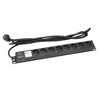 Adam Hall Cables 87478 - 19" Stromverteiler 1HE 8-Fach mit französischer Norm
