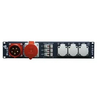 Adam Hall Cables 87480 - 19" Stromverteiler 2HE 3 Phasen & 32A CEE original Mennekes®