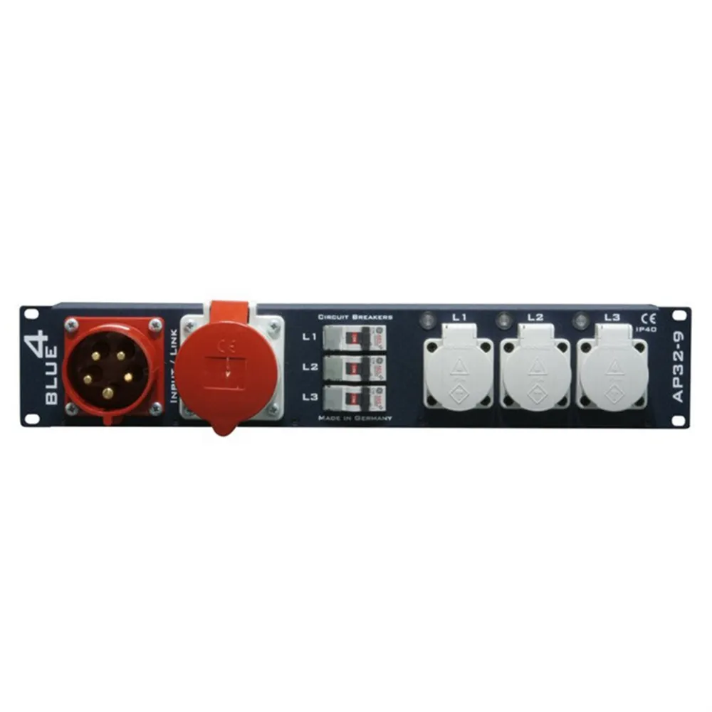 Adam Hall Cables 87480 - 19" Stromverteiler 2HE 3 Phasen & 32A CEE original Mennekes®