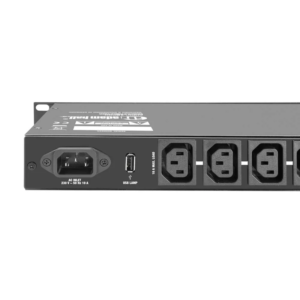 Adam Hall 19" Parts PCL 10 PRO - Power Conditioner mit Volt- und Amperemeter, Display und Rack-Beleuchtung