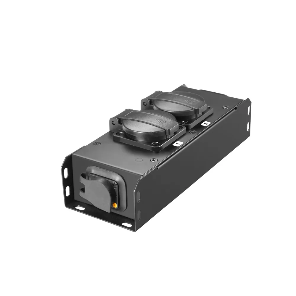 Adam Hall Cables PRO PORT 2 T - Stromverteiler 2 x Schukobuchse IP54 | IP65 In & IP65 Out