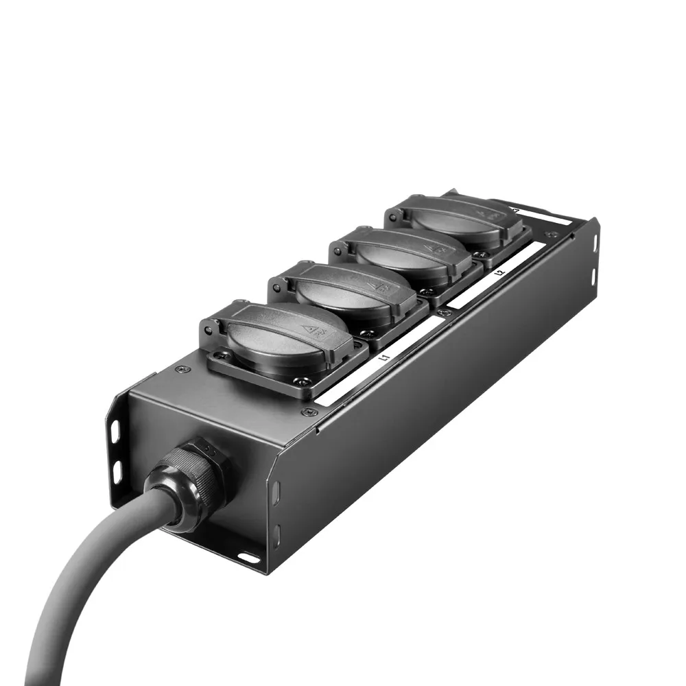 Adam Hall Cables PRO PORT 4 CEE - Stromverteiler 4 x Schukobuchse IP54 | 16A CEE In