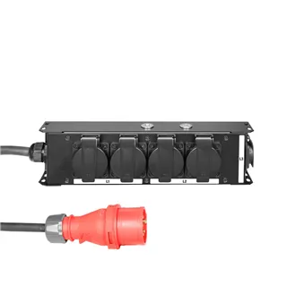 Adam Hall Cables PRO PORT 4 CEE - Stromverteiler 4 x Schukobuchse IP54 | 16A CEE In