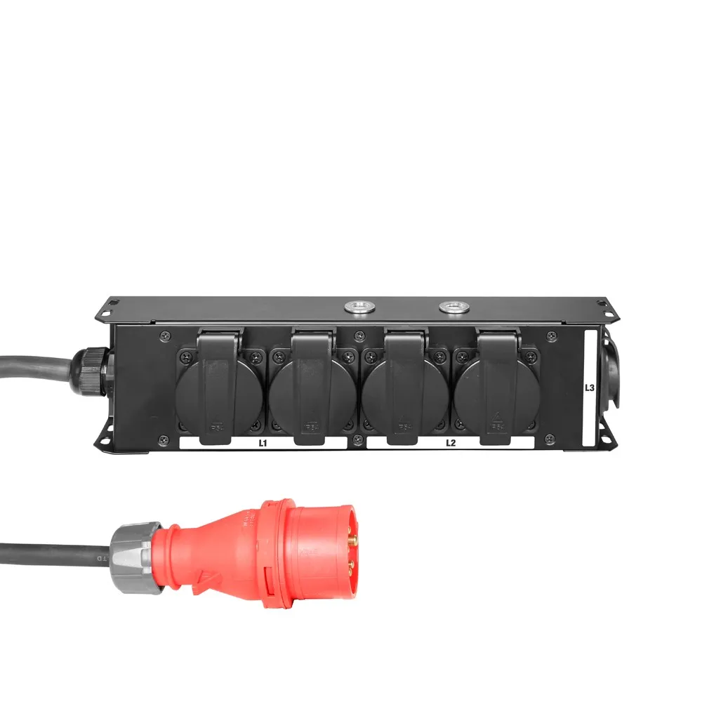 Adam Hall Cables PRO PORT 4 CEE - Stromverteiler 4 x Schukobuchse IP54 | 16A CEE In