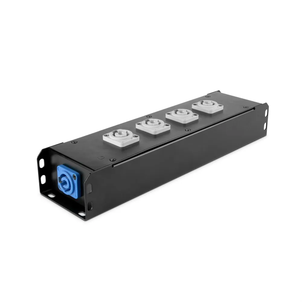 Adam Hall Cables PRO PORT 4 PP - Stromverteiler PowerIn BLU | 5 x PowerOut GREY