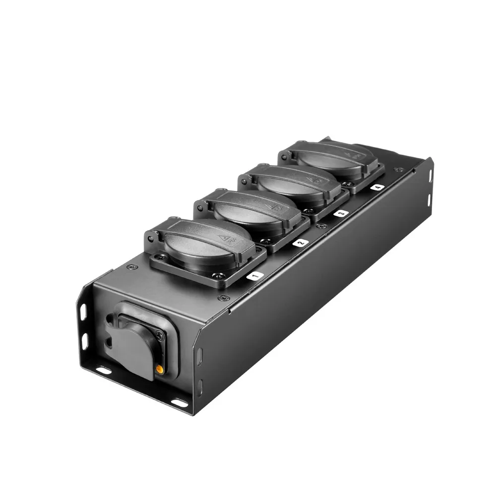 Adam Hall Cables PRO PORT 4 T - Stromverteiler 4 x Schukobuchse IP54 | IP65 In & IP65 Out