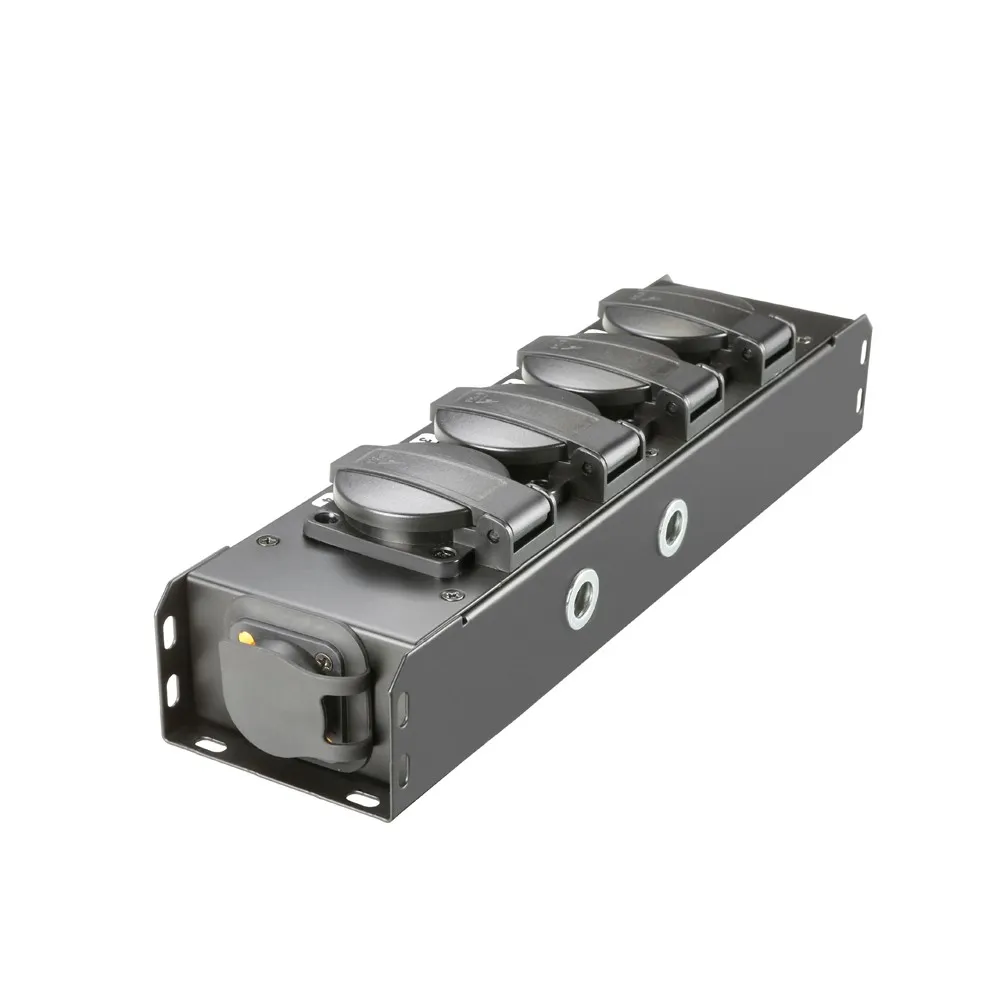 Adam Hall Cables PRO PORT 4 T - Stromverteiler 4 x Schukobuchse IP54 | IP65 In & IP65 Out